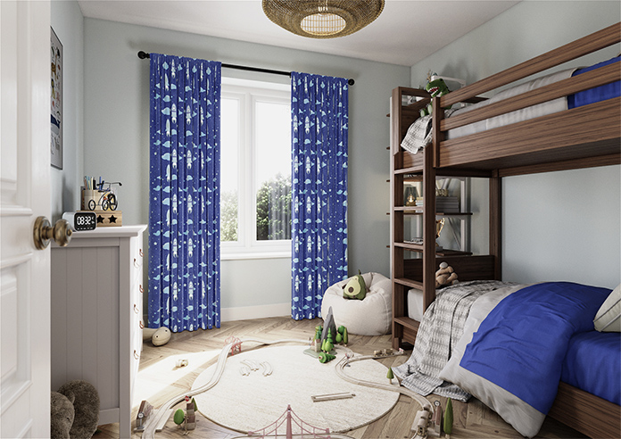 Blast Off, Blue Comet - Made to Measure Curtains - Image 7